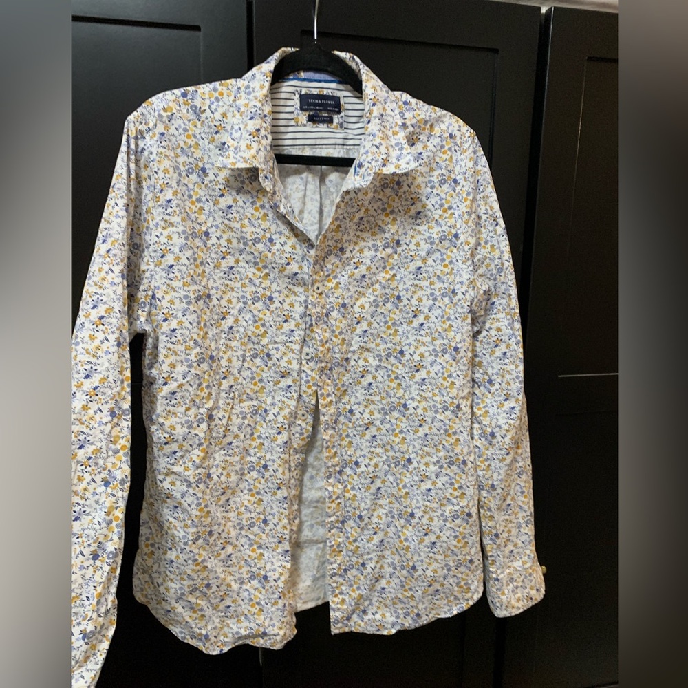 Denim & Flower,Floral Shirt,men’s,large,workwear,office,work